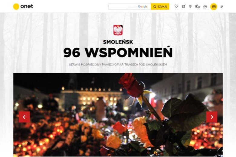 96 wspomnień Onetu to prawdopodobnie pierwsze normalne przedsięwzięcie rocznicowe w związku z katastrofą smoleńską.