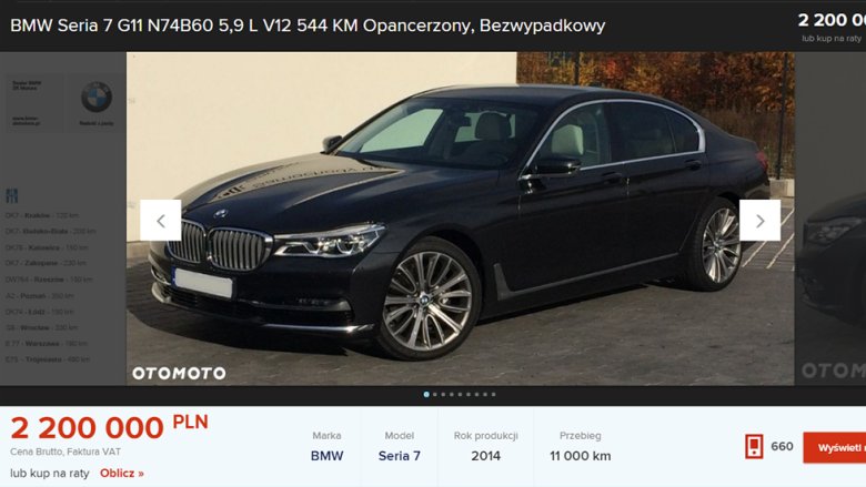Zaskakująca Oferta Na Otomoto Pancerne Bmw Bezwypadkowe Niski